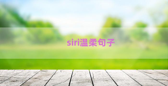 siri温柔句子