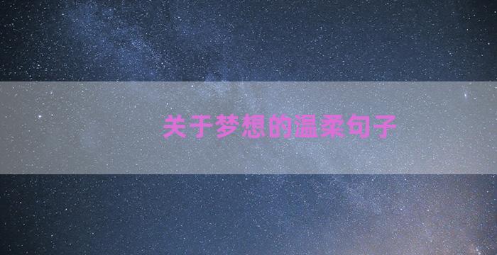 关于梦想的温柔句子