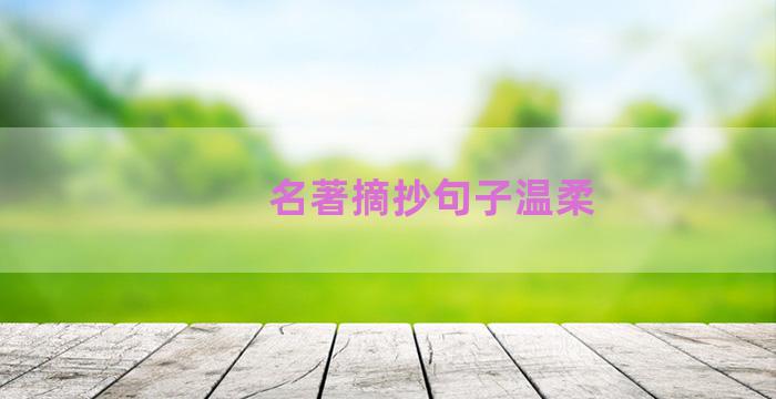 名著摘抄句子温柔