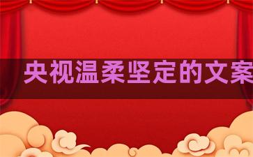 央视温柔坚定的文案句子