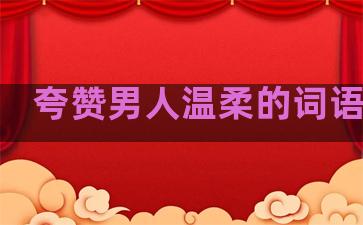 夸赞男人温柔的词语句子