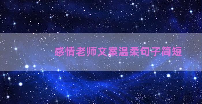 感情老师文案温柔句子简短