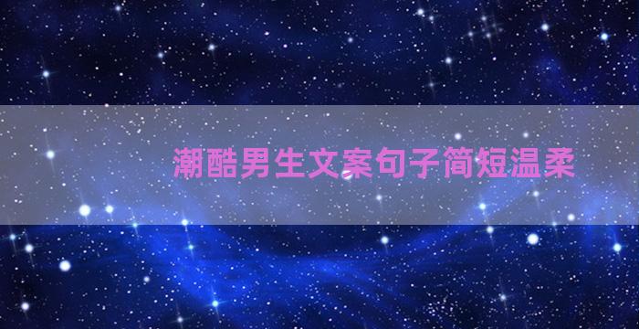 潮酷男生文案句子简短温柔